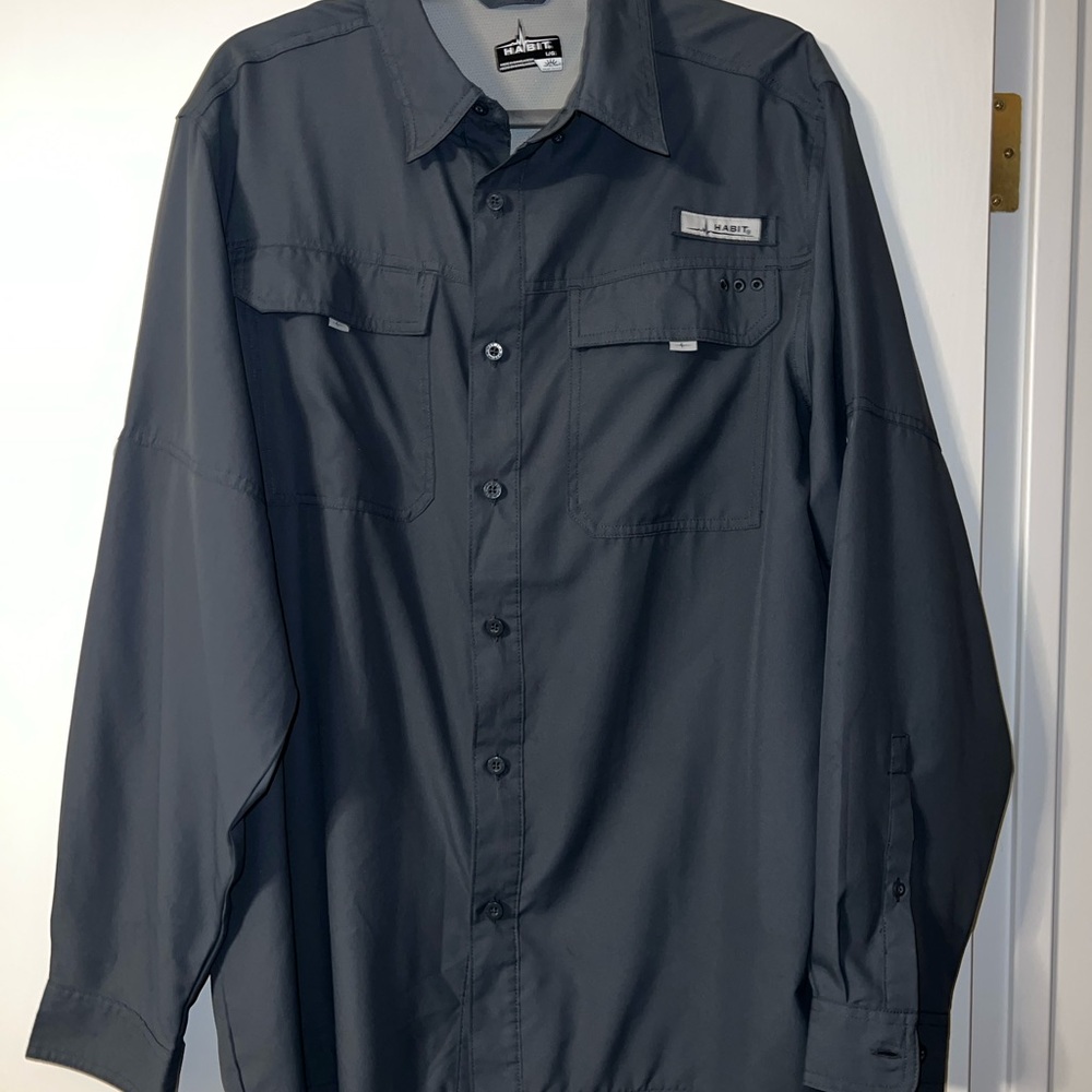 Habit Men's Dark Gray Button Down Shirt